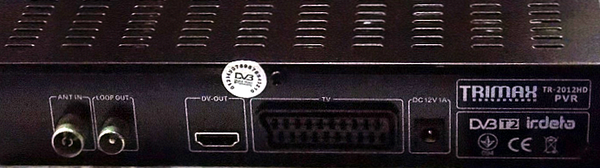 Задняя панель эфирного приемника Trimax TR-2012HD PVR